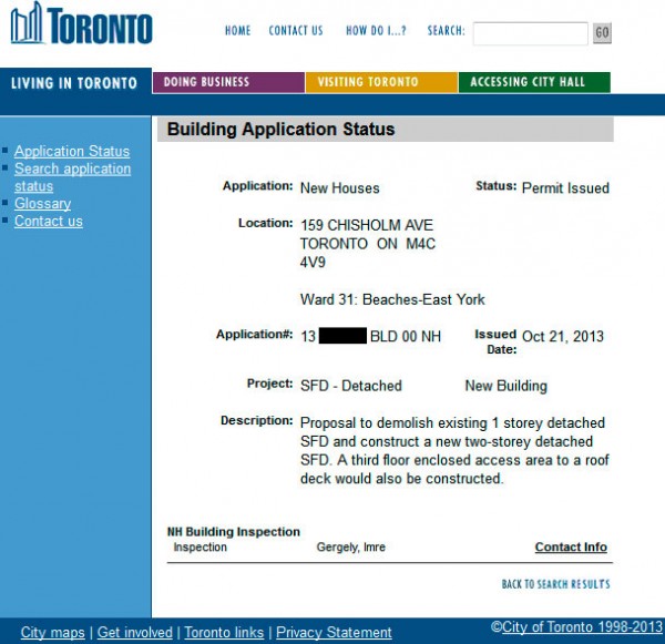 Building Permit Status 2013-10-21